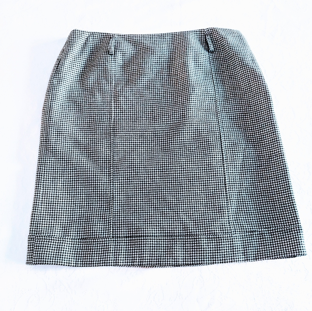 Talbot Houndstooth Pencil Skirt Black And White